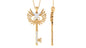 Certified Moissanite Gothic Inspired Key Pendant Necklace