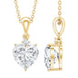 Certified 2 Carat Moissanite Solitaire Heart Necklace