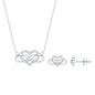 Round Cut Diamond Infinity Heart Jewelry Set