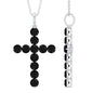 Natural Black Onyx Cross Pendant Necklace for Women