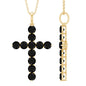 Natural Black Onyx Cross Pendant Necklace for Women