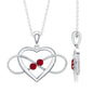 Unique Heart Infinity Pendant Necklace with Ruby