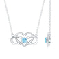 Certified Aquamarine Infinity and Heart Necklace