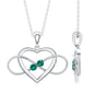 Lab Created Emerald Heart and Infinity Pendant Necklace