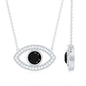 Gothic Lab Created Black Diamond Evil Eye Necklace With Diamond