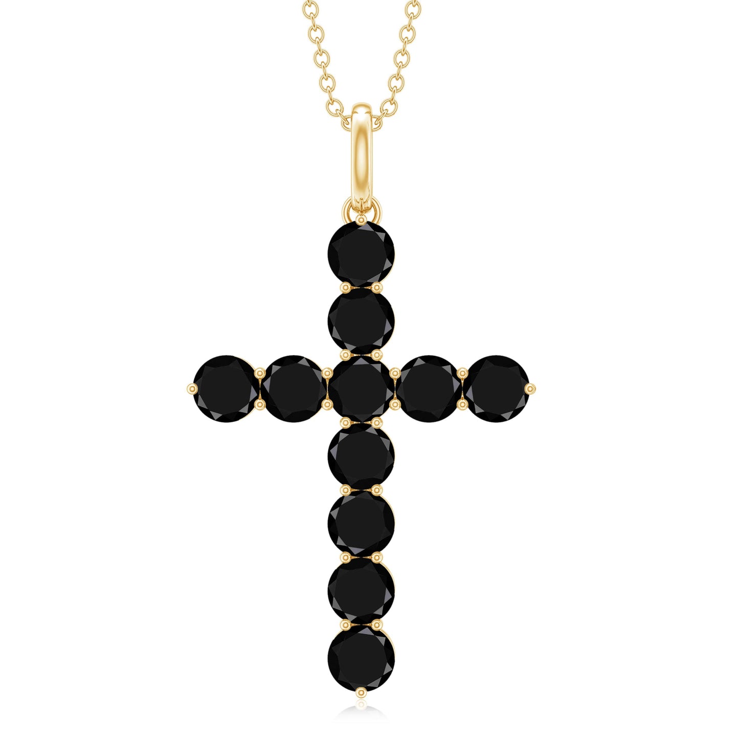Lab Created Black Diamond Cross Pendant Necklace