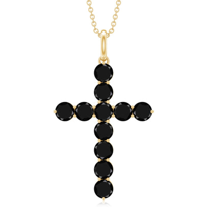 Lab Created Black Diamond Cross Pendant Necklace