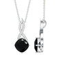 2 Carat Cushion Cut Black Spinel and Diamond Infinity Necklace