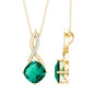 Certified Lab Created Emerald Infinity Necklace with Moissanite
