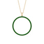 Emerald Eternity Pendant in Pave Setting