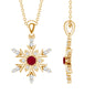 Natural Ruby and Diamond Snowflake Pendant Necklace