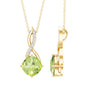 2 Carat Cushion Cut Peridot and Diamond Infinity Necklace