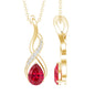 Lab Grown Ruby Teardrop Infinity Necklace with Chain