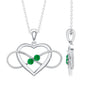Heart Infinity Necklace with Real Emerald