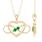 Heart Infinity Necklace with Real Emerald