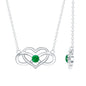 Emerald Heart and Infinity Chain Necklace for Women