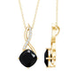 2.83 Carat Cushion Lab Grown Black Diamond Infinity Necklace
