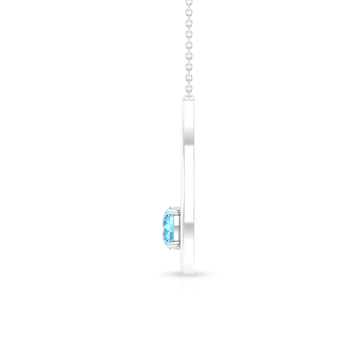 Real Aquamarine and Diamond Teardrop Necklace