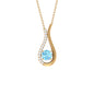 Real Aquamarine and Diamond Teardrop Necklace