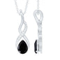 1 Carat Pear Shape Black Onyx Infinity Necklace with Diamonds