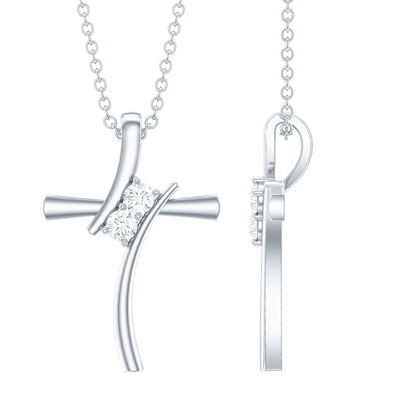 Diamond Cross Pendant Necklace for Women