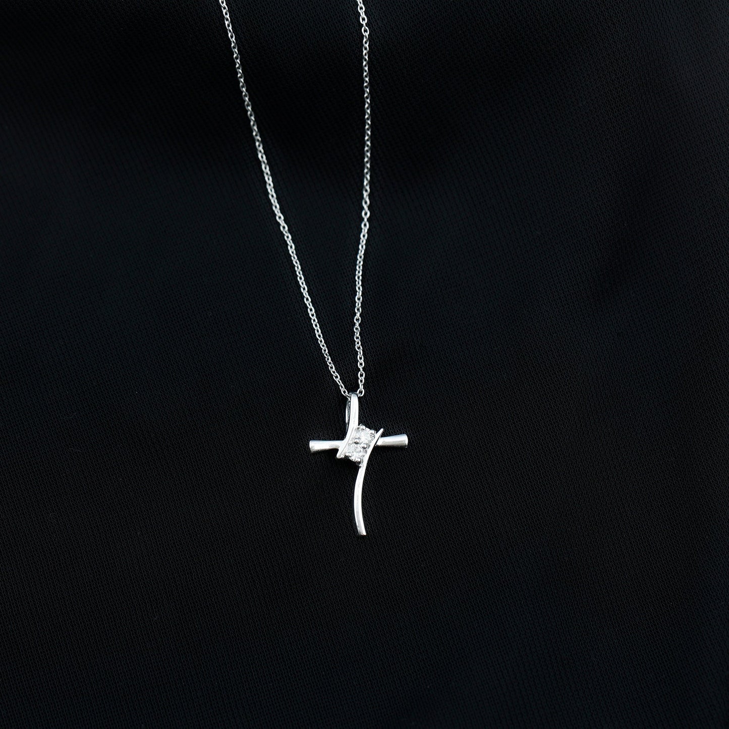 Diamond Cross Pendant Necklace for Women
