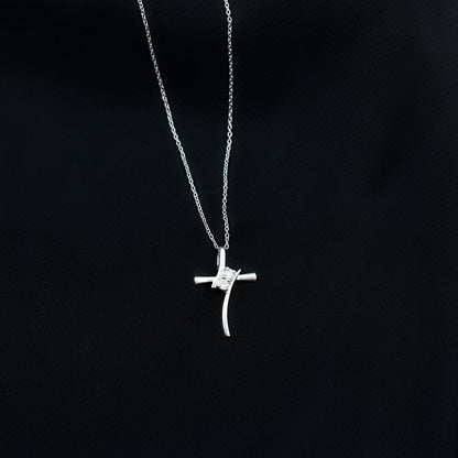 Diamond Cross Pendant Necklace for Women