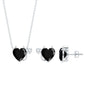 Heart Shape Lab Grown Black and White Diamond Devil Jewelry Set