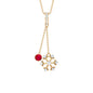 Ruby and Diamond Snowflake Dangle Pendant