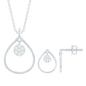 Diamond Wedding Necklace Earring Set for Bride