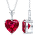 2 CT Heart Shape Lab Created Ruby Solitaire Necklace
