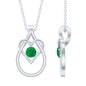Round Shape 0.4 Carat Emerald Teardrop Heart Necklace