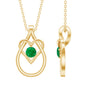 Round Shape 0.4 Carat Emerald Teardrop Heart Necklace