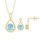 Natural Aquamarine Infinity Jewelry Set for Women
