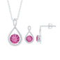 Genuine Pink Tourmaline Infinity Necklace and Earrings Set