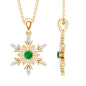 Emerald Snowflake Pendant Necklace with Diamond