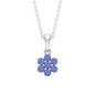 Natural Tanzanite Flower Cluster Pendant Necklace