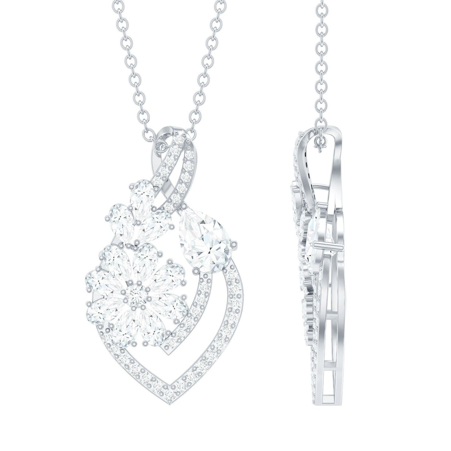 Certified Moissanite Designer Infinity Necklace With Chain