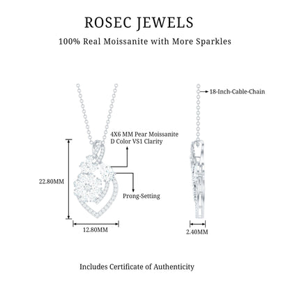 Certified Moissanite Designer Infinity Necklace With Chain