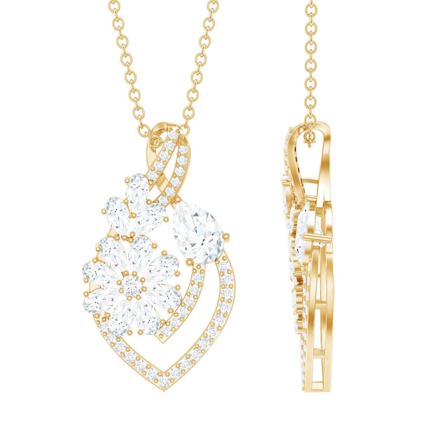Certified Moissanite Designer Infinity Necklace With Chain
