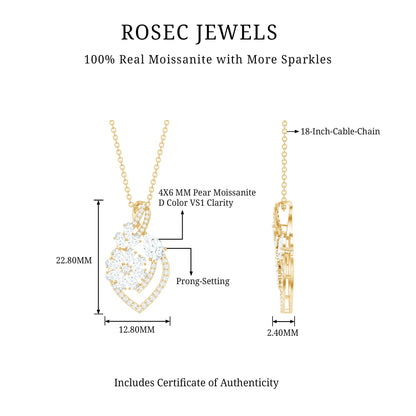 Certified Moissanite Designer Infinity Necklace With Chain