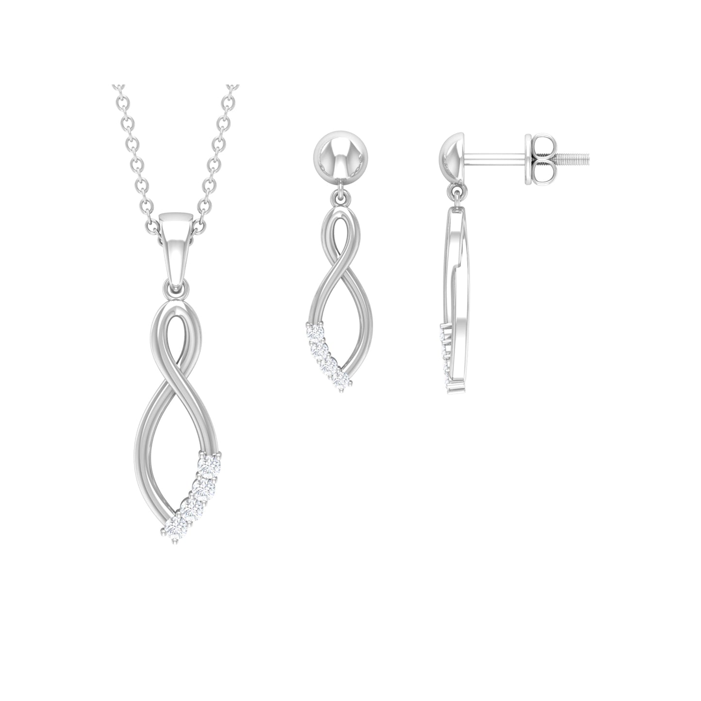Diamond Infinity Jewelry Set for Women