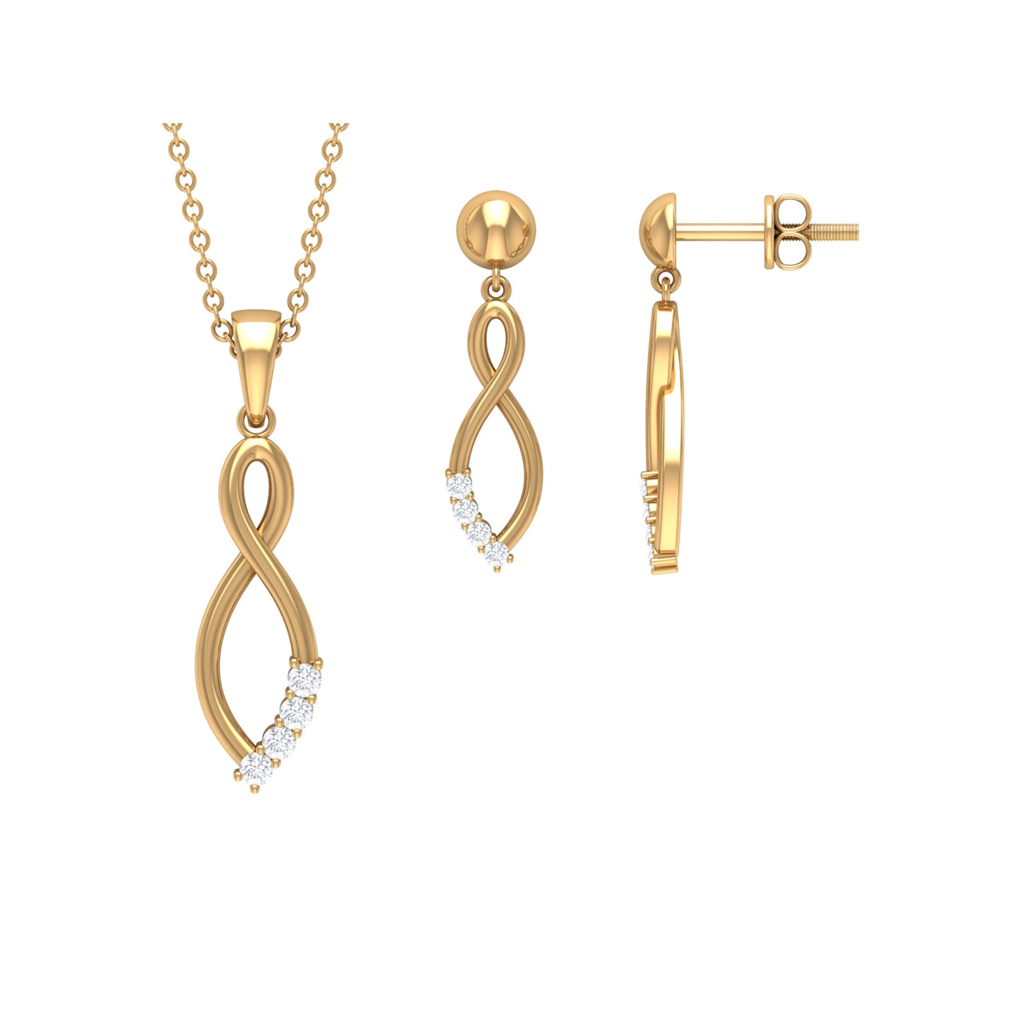 Diamond Infinity Jewelry Set for Women