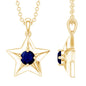 Natural Blue Sapphire Star Pendant Necklace for Women