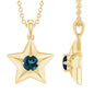 Real London Blue Topaz Star Pendant for Women