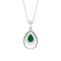 Natural Emerald Teardrop Necklace with Diamond