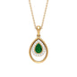 Natural Emerald Teardrop Necklace with Diamond