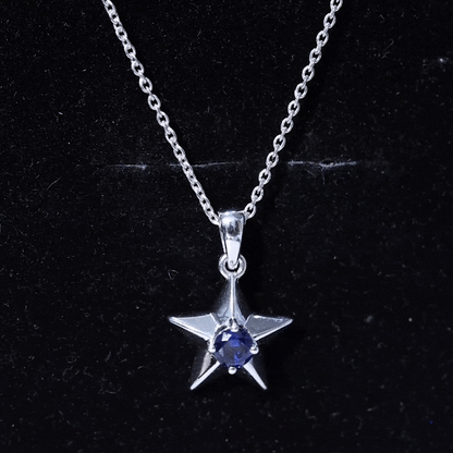 Lab Created Blue Sapphire Star Of David Necklace