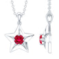 Certified Lab Created Ruby Star Pendant Necklace