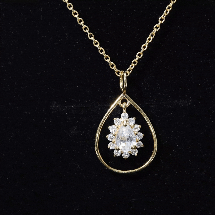 Certified 0.7 Carat Moissanite Teardrop Pendant Necklace